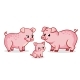 A Family of Pigs Stands - GraphicRiver Item for Sale