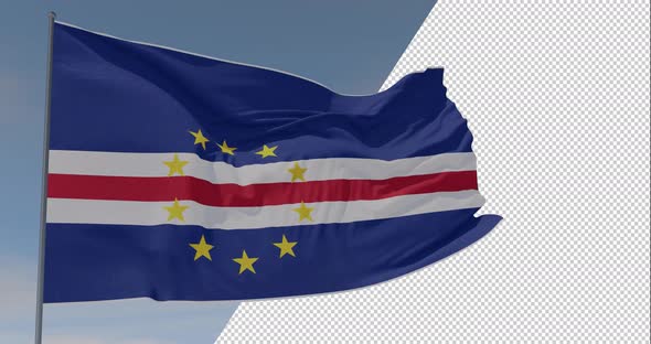 flag Cape Verde patriotism national freedom, seamless loop, alpha channel