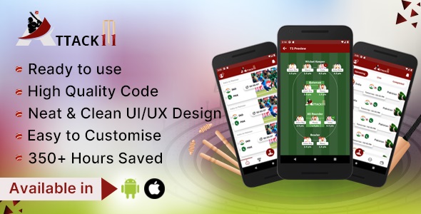 [Download] Attack 11 – Sports Fantasy Cricket Game App Flutter UI Kit