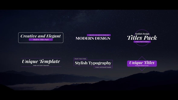 Unique Titles Pack For After Effects