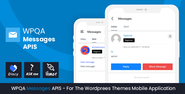 WPQA Messages APIs - Addon For The WordPress Themes