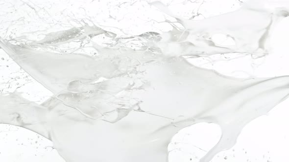 Super Slow Motion Shot of Milk Splash at 1000 Fps Isolated on White Background.