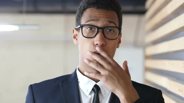 Surprised by Unpleasent News, Black Businessman Portrait