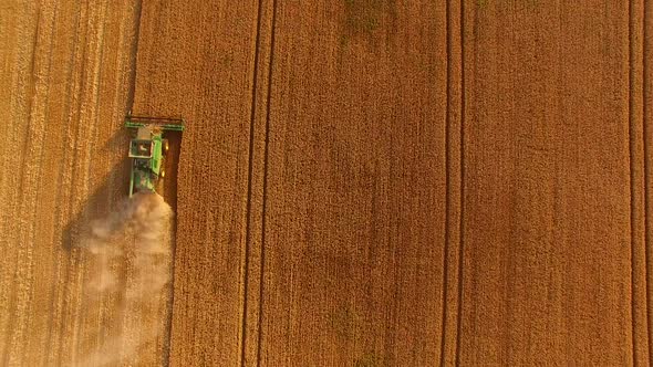 Combine with Field, Aerial View.