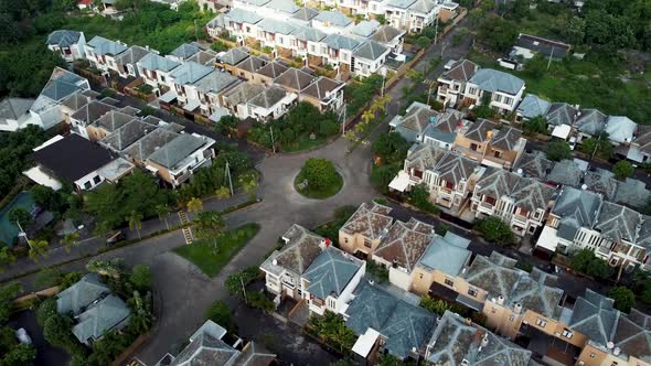 FULLHD Bali Residential Roundabout Aerial