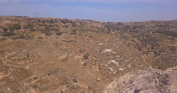 Aerial view of Malta wild nature.