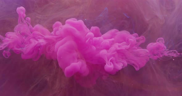 Ink Water Splash Color Fluid Drop Pink Steam Cloud