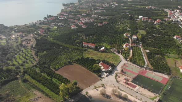 Aerial View of Beautiful Greek Village