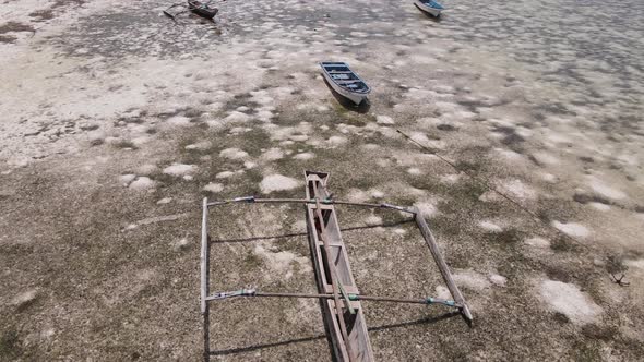 Ocean Low Tide Near the Coast of Zanzibar Island Tanzania