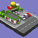 Burger Restaurant Block from Cartoon Low Poly City - 3DOcean Item for Sale