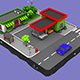 Gas Station from Cartoon Low Poly City - 3DOcean Item for Sale
