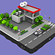 Police Station Block from Cartoon Low Poly City - 3DOcean Item for Sale