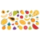 Flat Style Exotic and Tropical Fresh Fruits Set - GraphicRiver Item for Sale