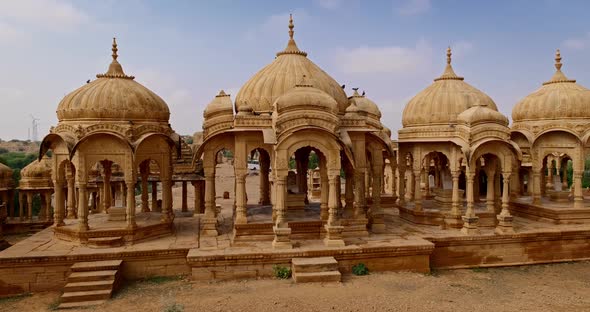 Bada Bagh Cenotaphs Hindu Tomb Mausoleum Made of Sandstone in Indian Thar Desert