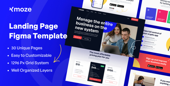 Xmoze - Landing Page Figma Template