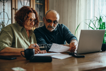 usehold budget while sitting at the table at home