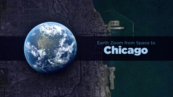 Chicago (Illinois, USA) Earth Zoom to the City from Space