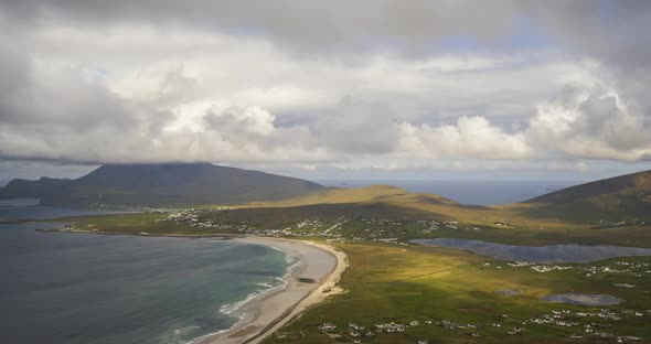 Time Lapse of Cloudy Mountains and Hills on Wild Atlantic Way in Ireland