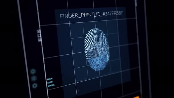 Futuristic Sensors Screen Scanning Human Touch Detected Dangerous Criminal