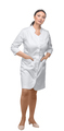 Woman in a medical white coat on a white background isolate - PhotoDune Item for Sale