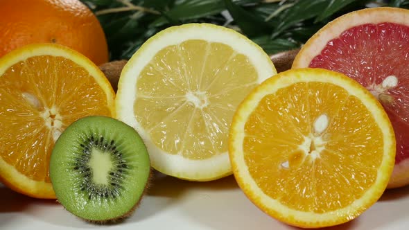 Bright Citrus And Kiwi On The Table