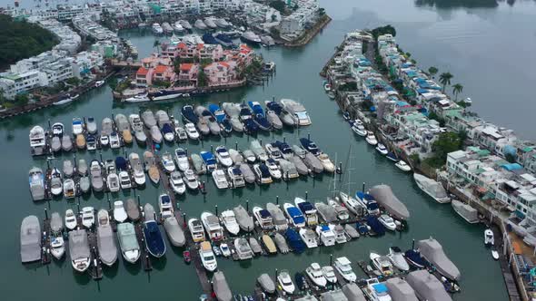 Top view of  yacht club