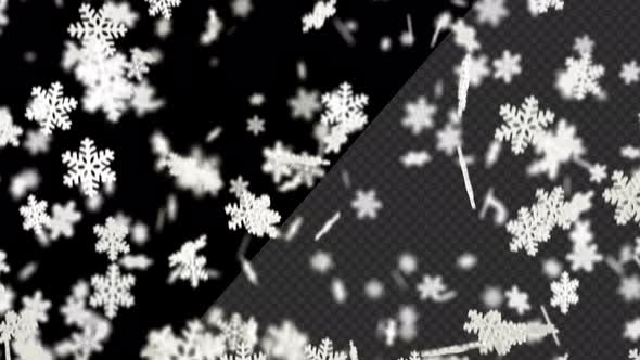 Falling 3D Snowflakes In 4K