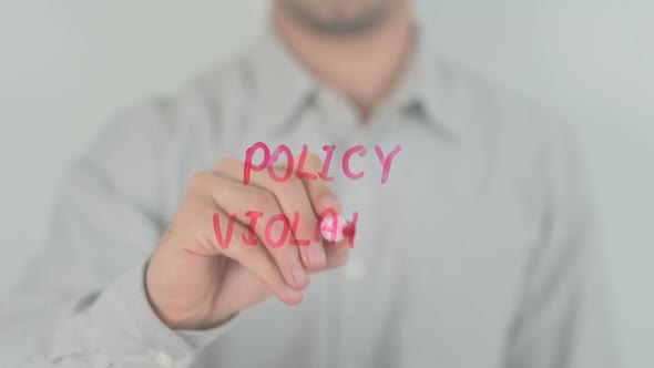 Policy Violation Writing on Screen with Hand