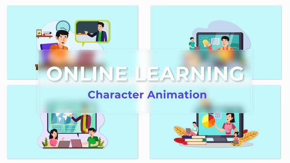 Online Learning Animation Scene Pack