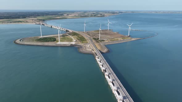 The Oosterscheldekering is a Flood Defense System in the Netherlands Part of the Delta Works in the