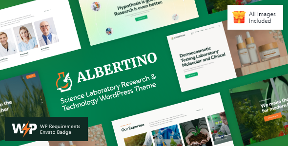 Albertino - Science Laboratory Research & Technology WordPress Theme