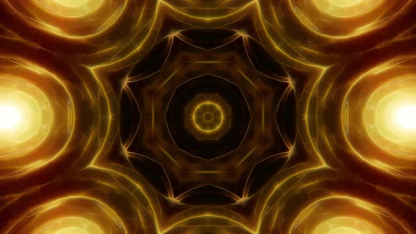 Gold Energy Ball Kaleidoscope Loop 4K 01