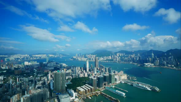 Beautiful building and architecture around Hong kong city skyline