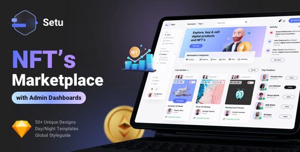 Setu - NFT Marketplace with Admin Dashboards