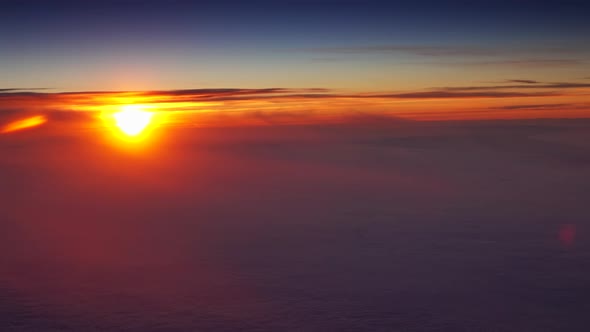 Aerial Sunset View From Plane