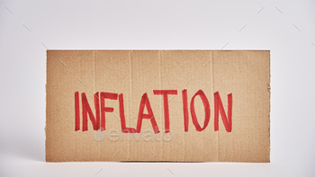  sheet with word inflation, Rising prices for consumer goods and services