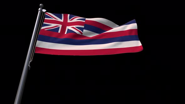 Hawaii State Flag  With Alpha Channel 4K