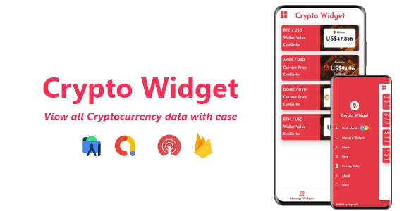 [Download] Crypto Widget – Cryptocurrency Widget Creator App | ADMOB, FIREBASE, ONESIGNAL