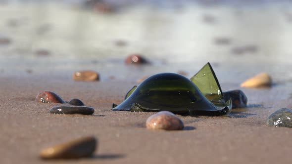 Broken Glass On The Beach