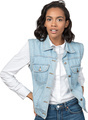 a woman wearing a denim jacket and denim jeans - PhotoDune Item for Sale
