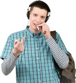a young man smoking a cigarette while talking on a cell phone - PhotoDune Item for Sale