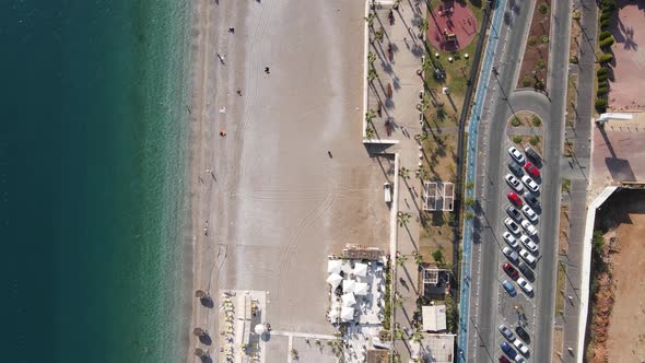 Aerial View of the Beach at the Seaside Resort Town. Turkey