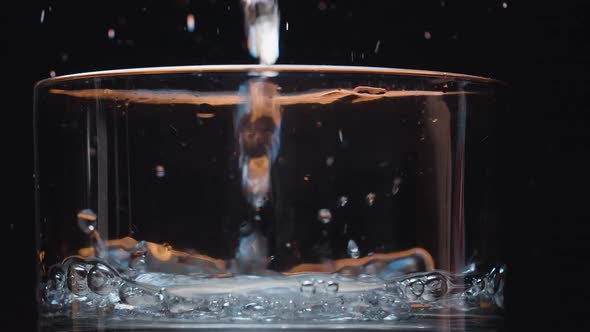 Close Up Barmen Prepare Drink Cocktail Liquid Water on Clean Transparent Cup