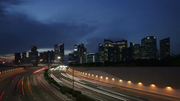 Time Lapse Of Singapore City And Financial District During Rushing Hour 4k