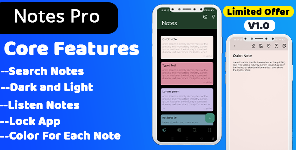 [Download] Notes – NotesPro App, Notepad And Daily Notes Notebook Quick Notes, Sticky Notes, Complete Flutter