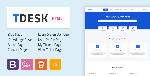 Codes: Angular Blog Bootstrap Dashboard Helpdesk Knowledge Base Login Support Tickets User Profile