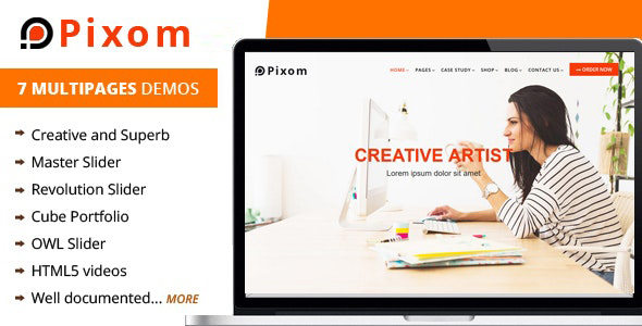 Pixom - Multipages Responsive Business Drupal Theme