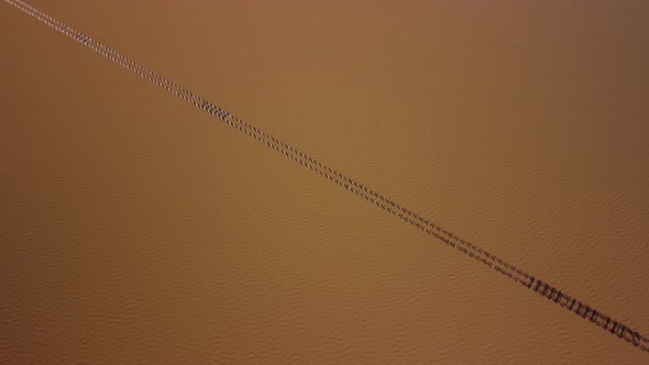 Aerial View of a Pink Salt Lake