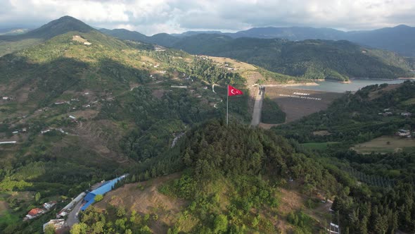 Aerial Turkish Flag