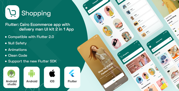 [Download] Flutter: Cairo Ecommerce app with delivery man UI 2 in 1 App + Android app + IOS app Template